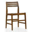 Ensemble de 2 chaises de salle à manger d'intérieur / extérieur en teck brun avec siège et dossier à lattes Blas-669296192