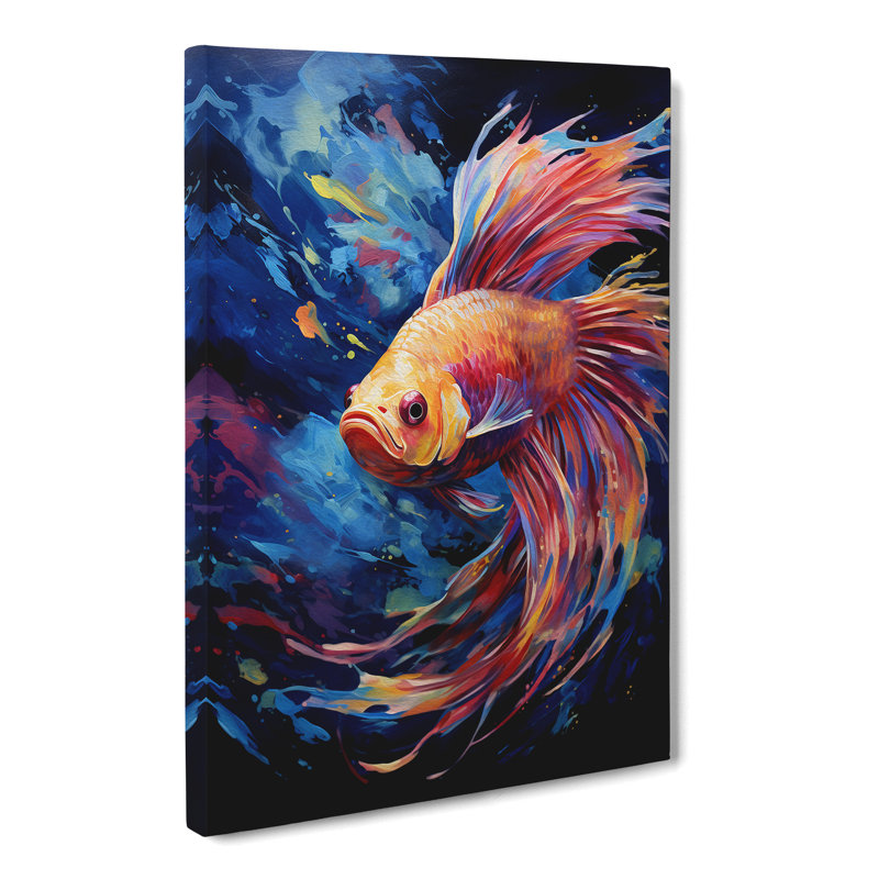 Fish Gestural - Wrapped Canvas Print, 76cm H x 50cm W x 3cm D
