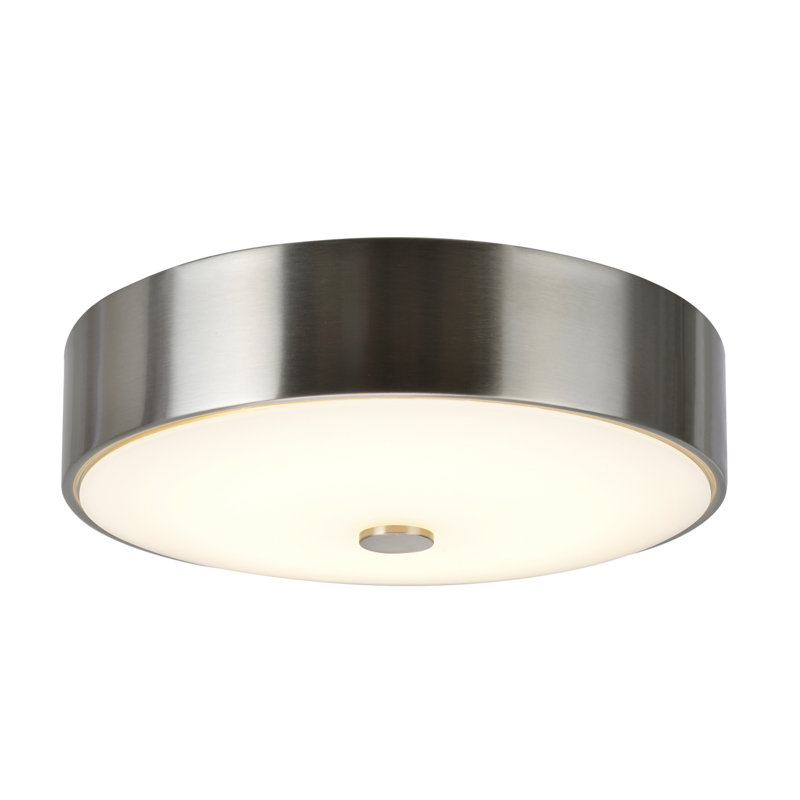 Plafonnier encastré à del à tambour 11" unique, Nickel satiné