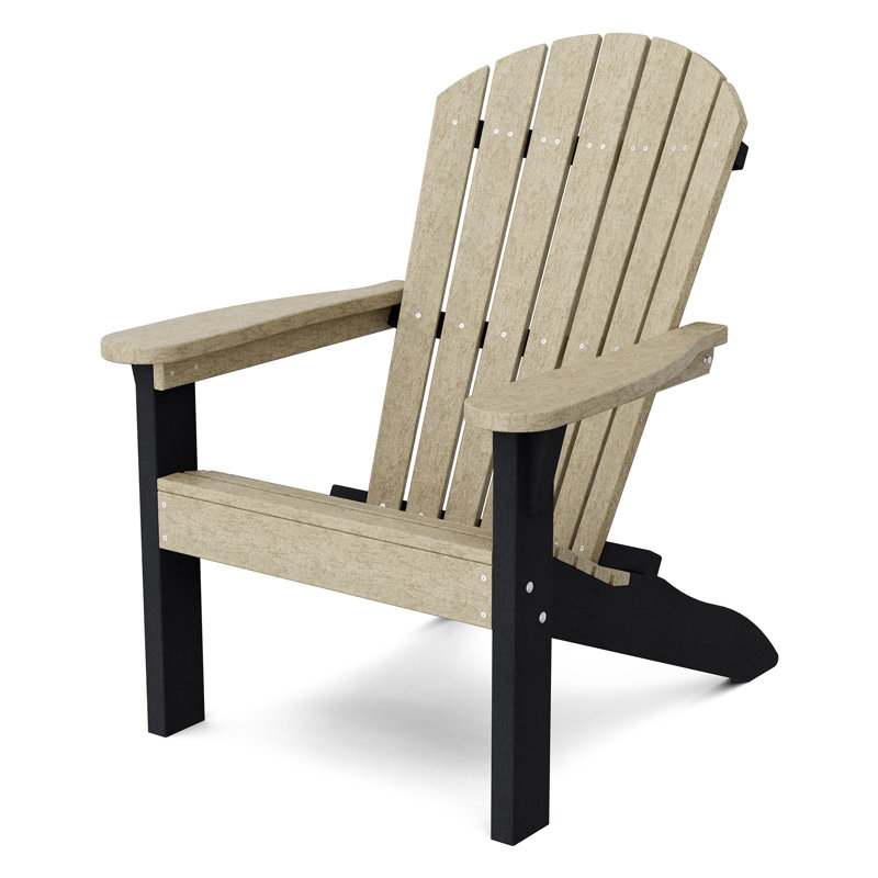Heritage Outdoor Adirondack Chair, Weathered Wood/Black