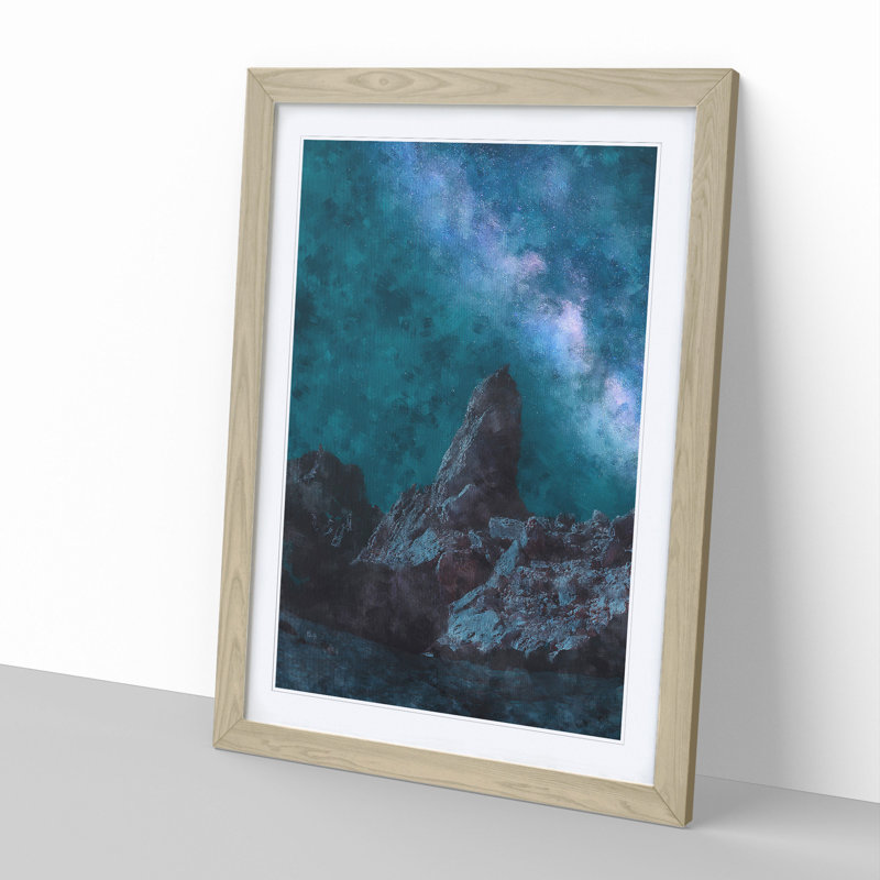 Rocks Beneath the Stars - Picture Frame Painting, Oak Framed, 36cm H x 27cm W x 2cm D