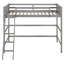 Lit mezzanine simple en bois massif avec échelle