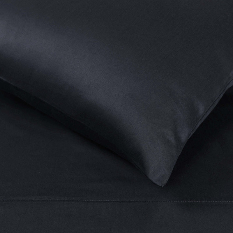 Adori Cassius Certified Egyptian Cotton 400 Thread Count Solid Luxury Pillowcase Set, Standard, Navy Blue