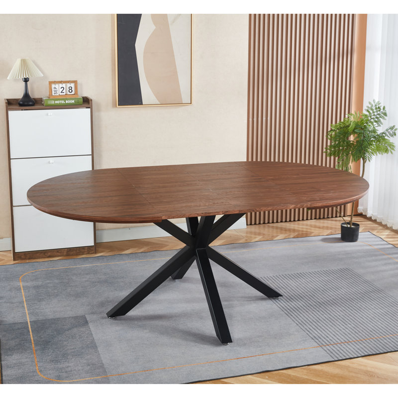 Table de bureau avec caractéristique extensible, plateau et pieds en métal, 120/160 / 200X120x75cm, teinte noyer, teinte de travail précise, finition soignée