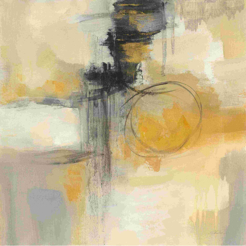 «Solar Path II» par Silvia Vassileva - Peinture, H 30 po x l 30 po, Non, Cadre simple noir