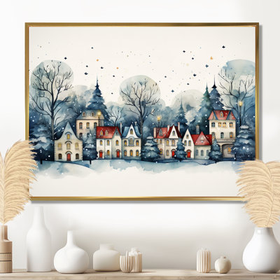 «Christmas Village In Winter I - Winter Landscape», art mural