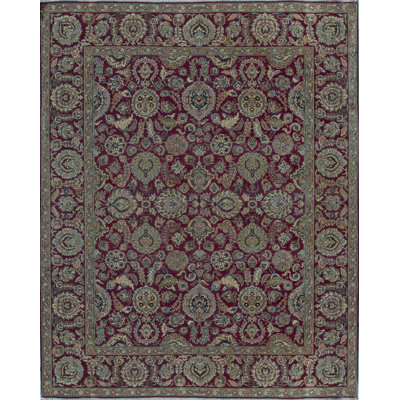 Tapis rouge et rouge noué à la main de haute qualité