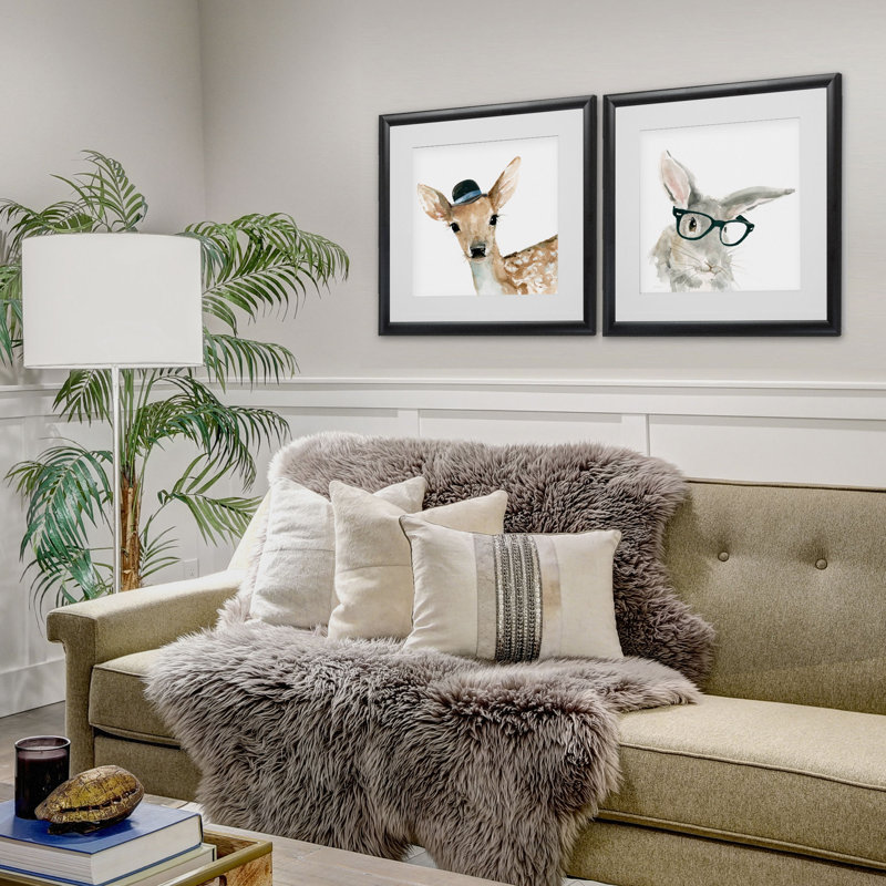 Animals 2 - Piece Framed Art, Black Framed