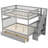 Full Over Full Bunk Bed With Two Drawers And Storage, Gray