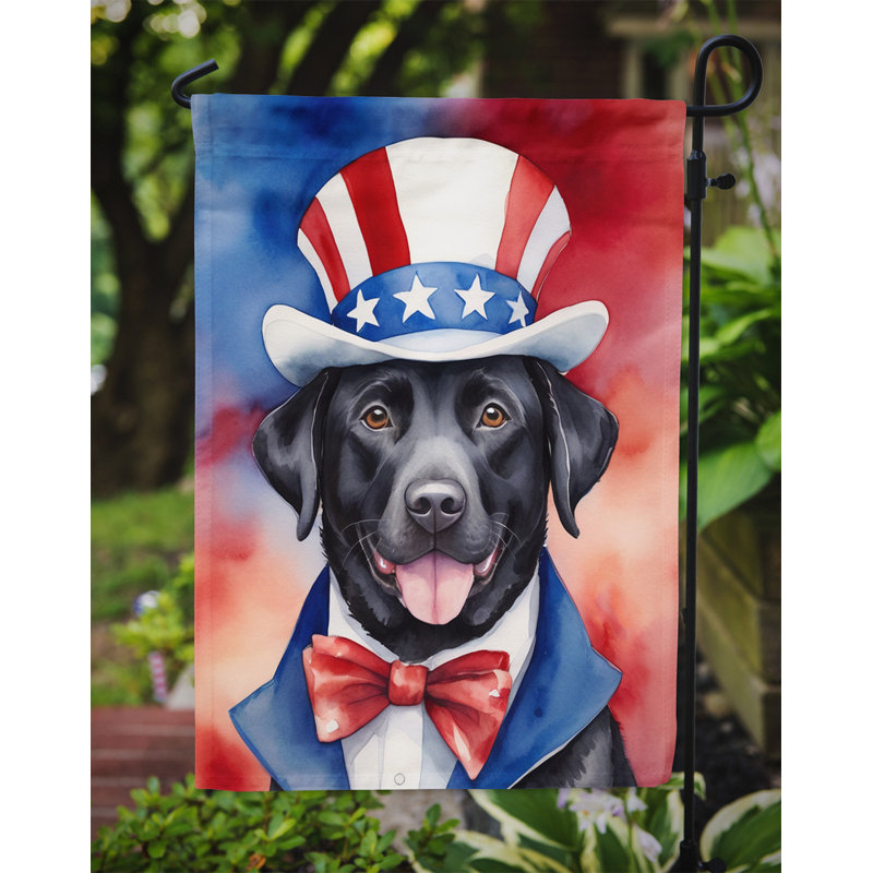 Drapeau patriotique du jardin américain, Labrador Retriever noir