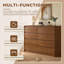 Commode 8 tiroirs pour chambre à coucher 55 po - Commode en bois incurvée anti-abordage pour garde-robe avec texture naturelle et fentes pré-intégrées pour meuble télé, salon, chambre de bébé