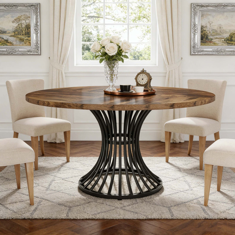 Table de salle à manger Farmhouse, Noir et brun