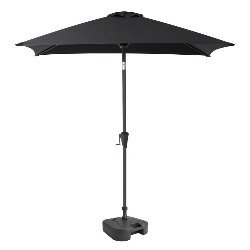 Parasol de marché carré 6 pi 6 po x 6 pi 6 po avec base Helland, Noir