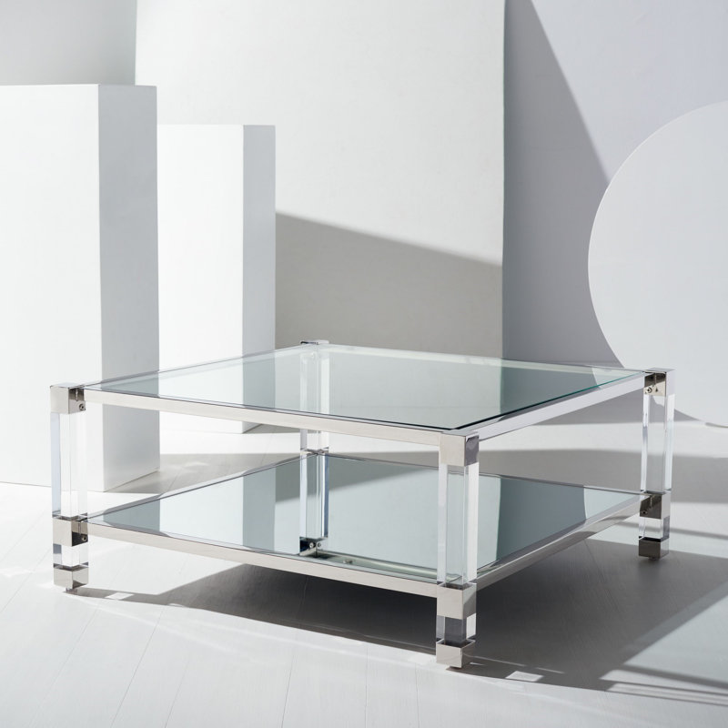 Coffee Table, Clear/SIlver