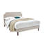 Structure de lit tapissier très grand en lin avec tête de lit en tissu de qualité supérieure, bois massif beige
