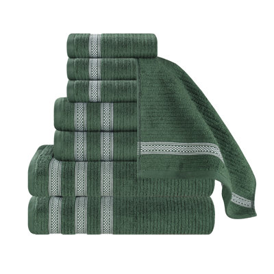9-Piece Geometric Zero-Twist Cotton Towel Set