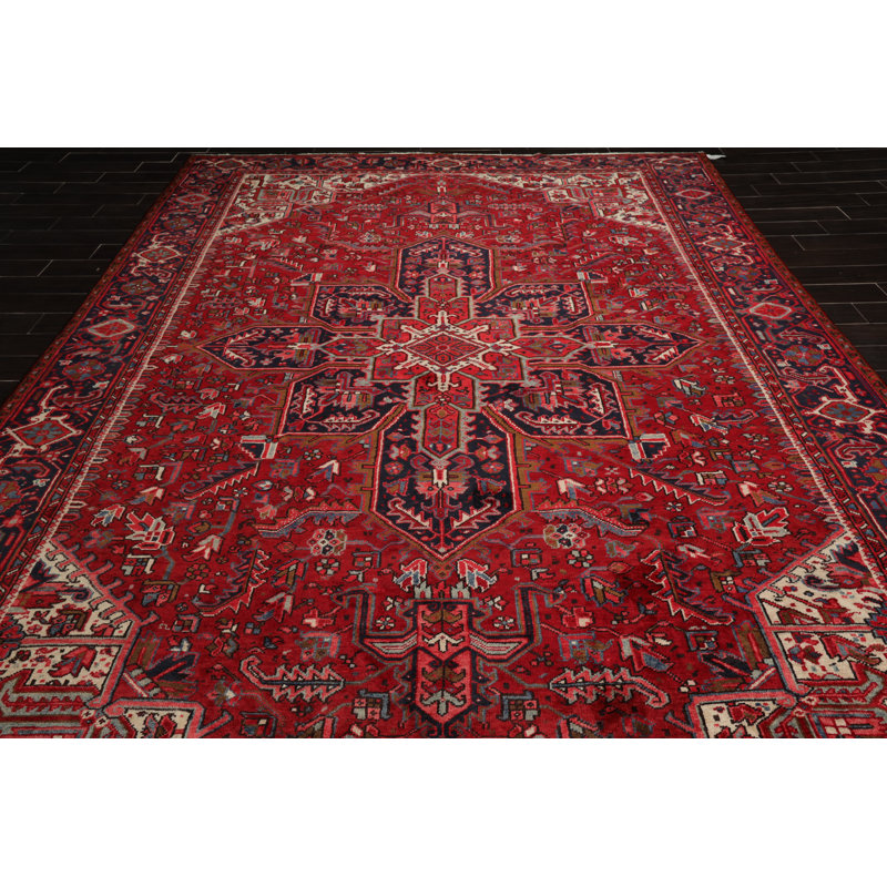 Tapis de zone en laine 9 pi x 13 pi noué la à la main one-of-kind-heriz Annies