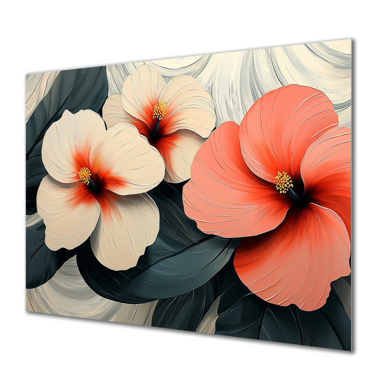 Coucher de soleil, hibiscus liquide Art Harmony I - Hibiscus, impression murale sur métal, H 12 po x l 20 po