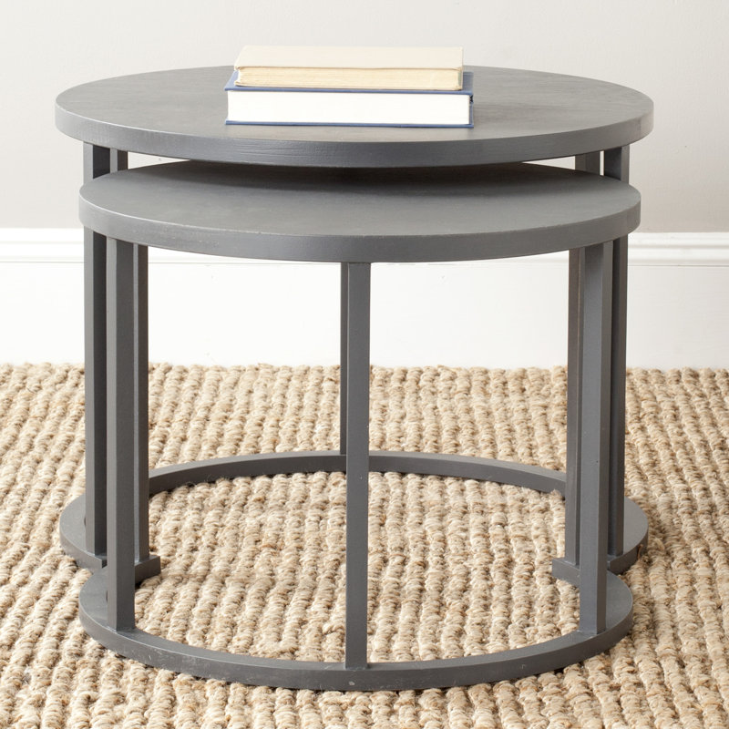 Chindler 2 Pièces Tables Gigognes, Gris anthracite