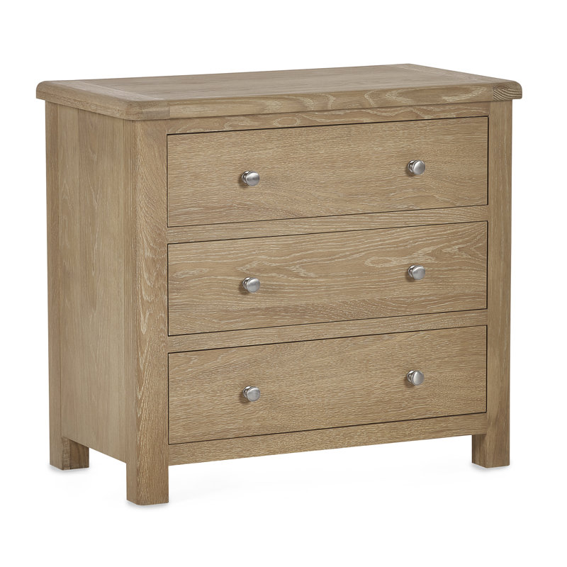Jeremey Solid Wood 85cm W 3 - Drawer Chest of Drawers