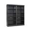 Bibliothèque moderne 5 avec DEL, bois massif, tablettes réglables, noir pour rangement de bureau à effacer, bureau en bois, tableau, stylo