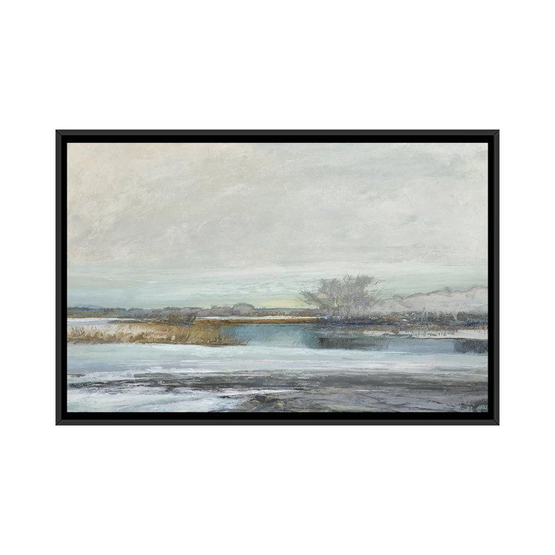 «Water's Edge II», reproduction sur toile, H 18 po x l 26 po x P 1,5 po, Toile encadrée noire, Pas de tapis