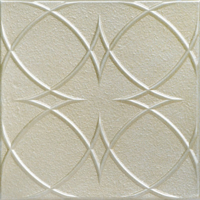 Circles and Stars 1.6 ft. x 1.6 ft. Polystyrene Glue-up Ceiling Tile