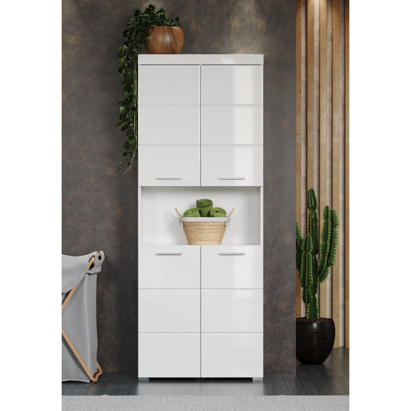 Marvlene Freestanding Linen Cabinet, White