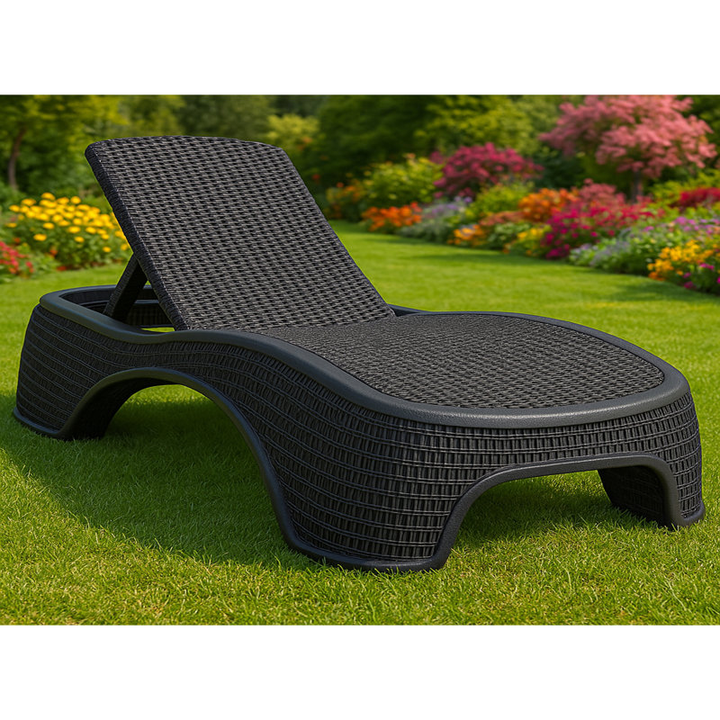 Ingifrith 200cm Long Reclining Single Chaise, Black