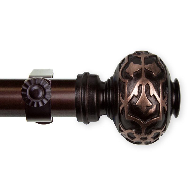 Tringle à rideaux simple réglable 12 "à 20" 1 "Priscila, Bronze