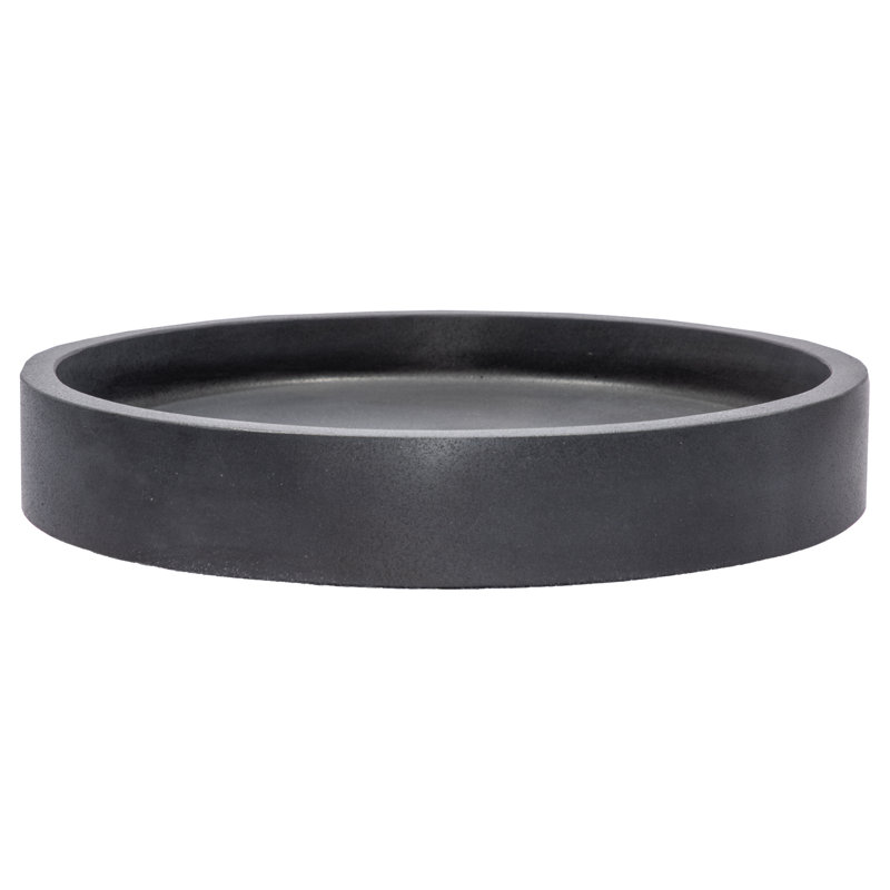 Eden Bath 18'' Stone Circular Bathroom Sink, Honed Black