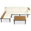 Ensemble de meubles de patio de luxe avec coussins amovibles et table basse