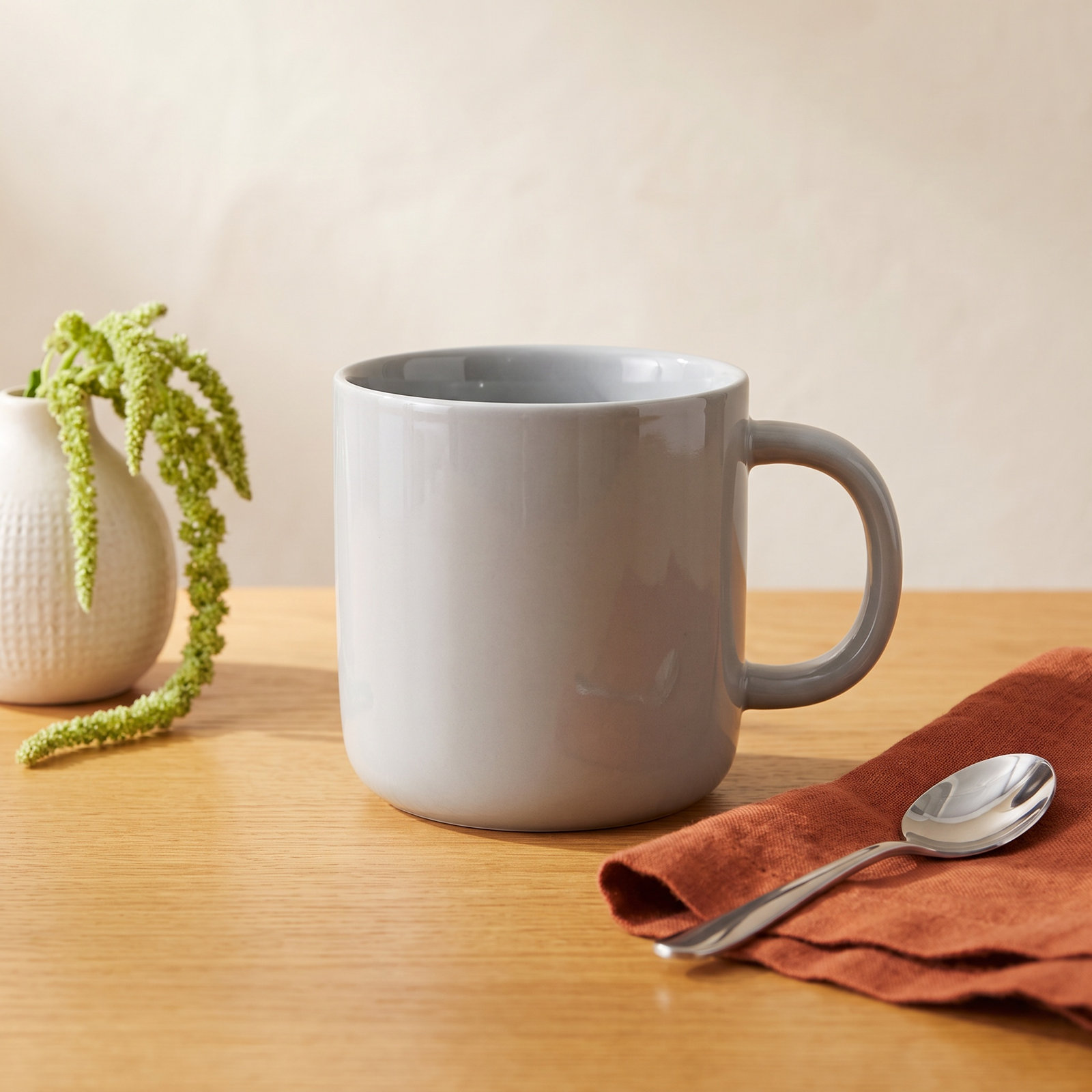 Reims Stoneware Mug, Light Gray