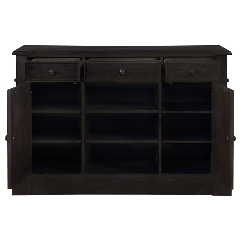 Girace 2-Door Rectangular Server Antique Noir