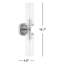Applique murale de style campagnard à intensité variable 2 lumières Ophilia de 19 po noir mat avec abat-jour en verre transparent rayé-2021740582