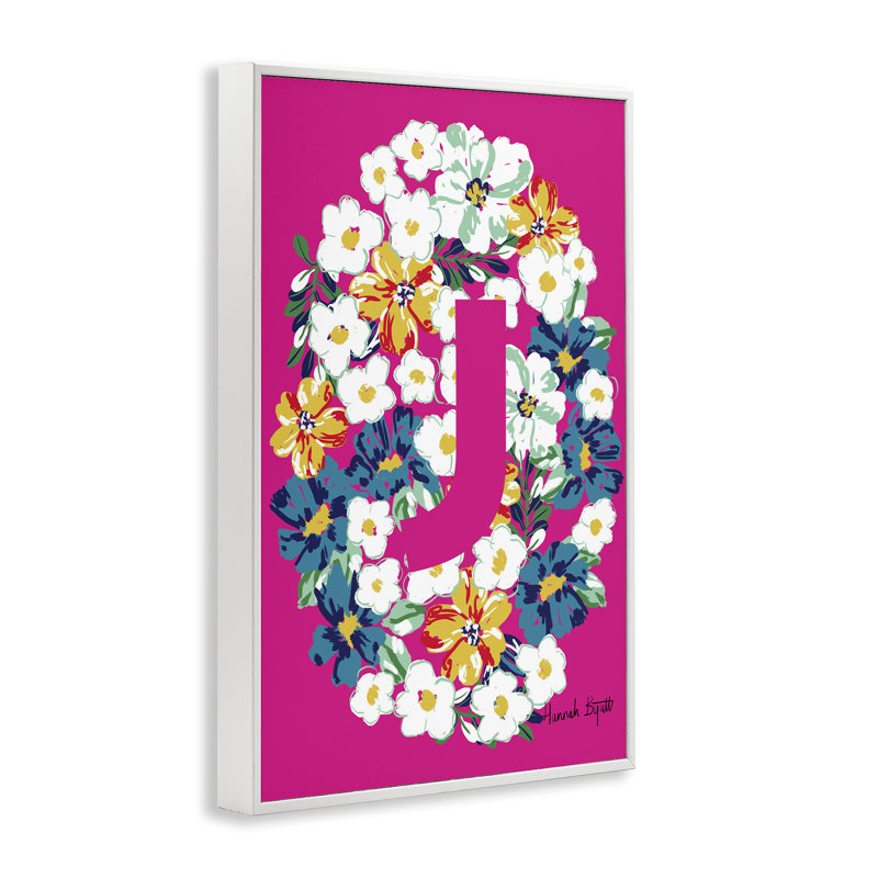 Art floral giclée encadrée noire par Hannah Louise Byatt, Estampe numérique encadrée blanc bord de mer, H 18 po x l 12 po