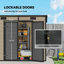 Remises spacieuses en métal, structure en aluminium durable, style rustique, idéal pour le rangement dans la cour