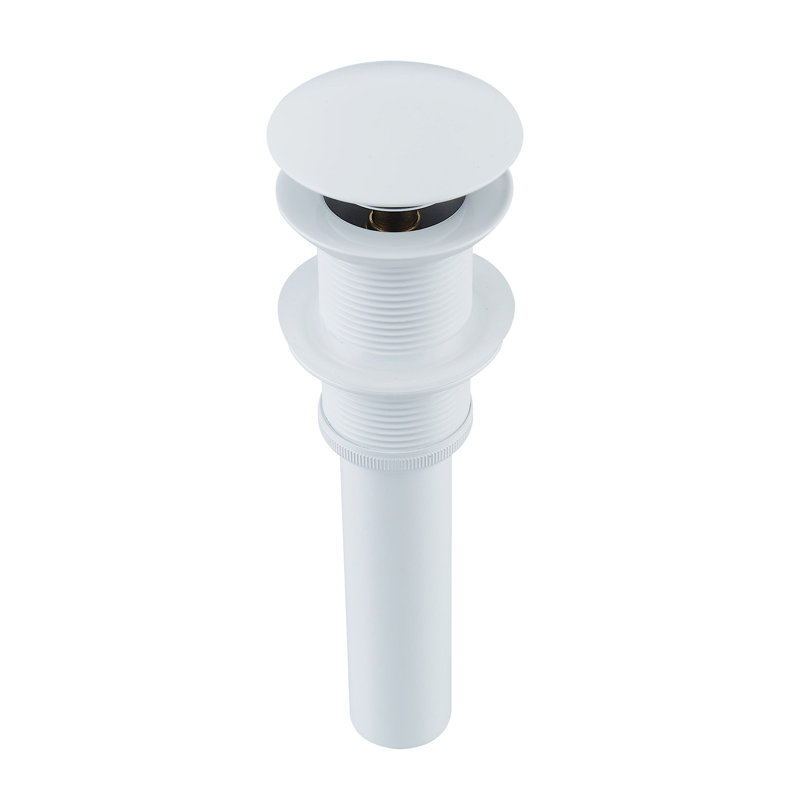 Drain escamotable pour lavabo de salle de bain Mokleba sans débordement en blanc brillant peint, Blanc
