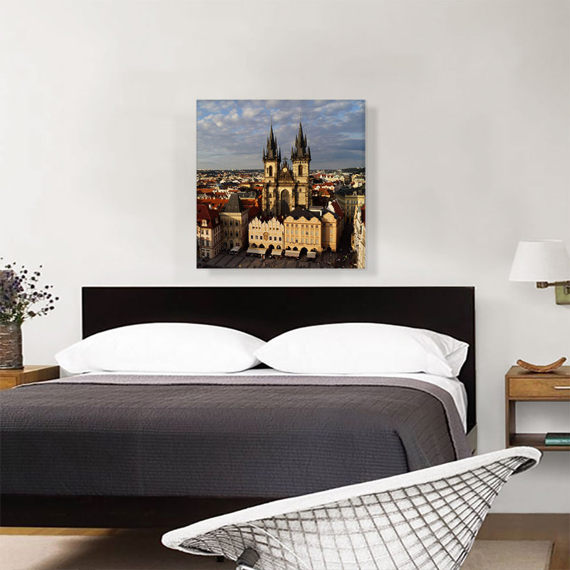 Reproduction de photo sur toile tendue, Prague République Tchéque, Prague, H 26 po x l 26 po x P 1,5 po