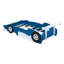 Lit plateforme simple en forme de voiture de course avec roues, bleu (VIEUX SKU: WF311965AAC)