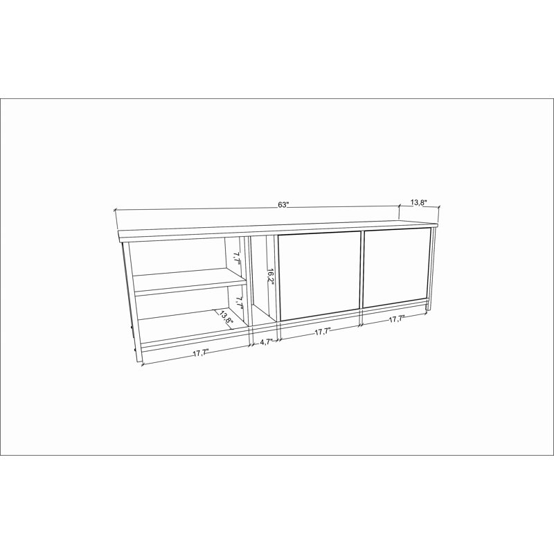 Angelah TV Stand for TVs up to 70", White/White