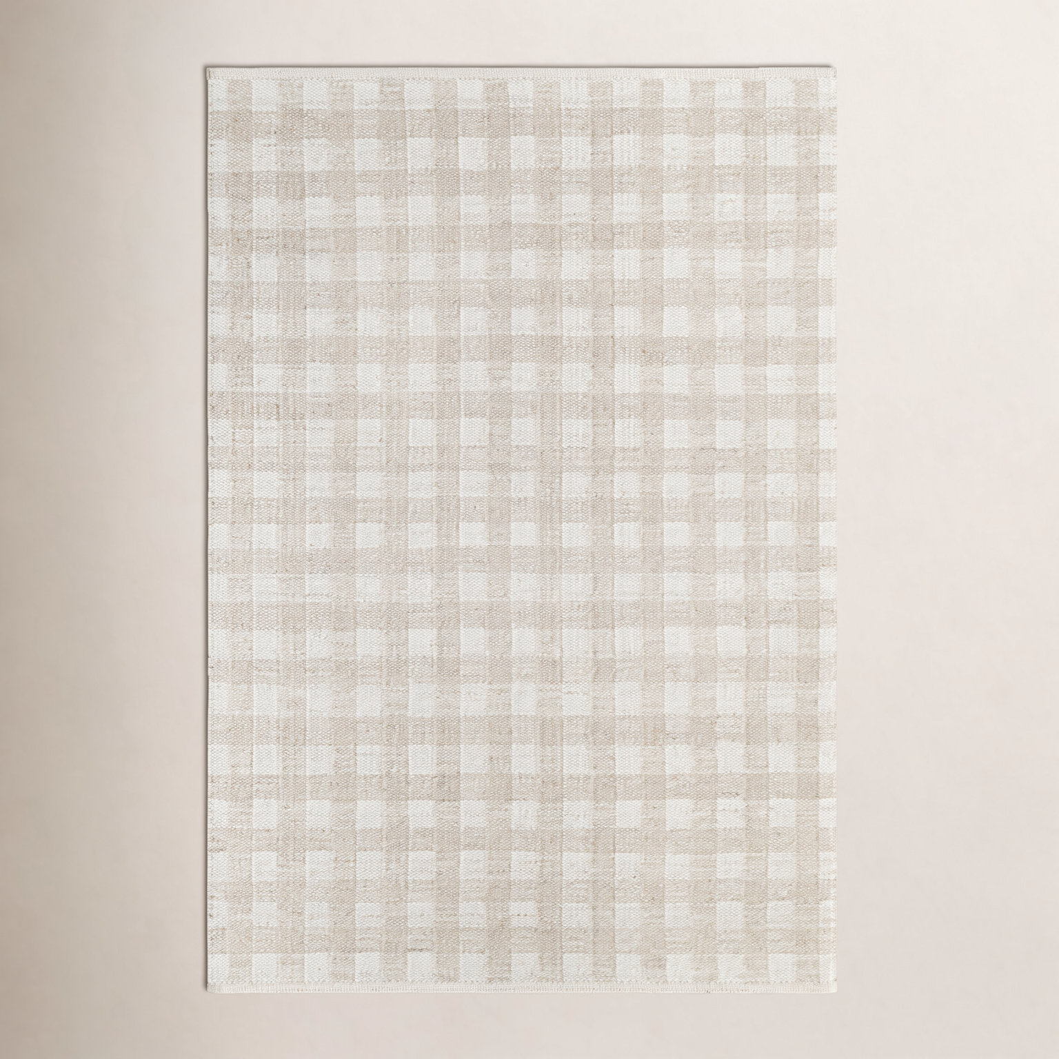 Lavande Hand-Woven Plaid Wool Rug, Rectangle 8'10" x 12'
