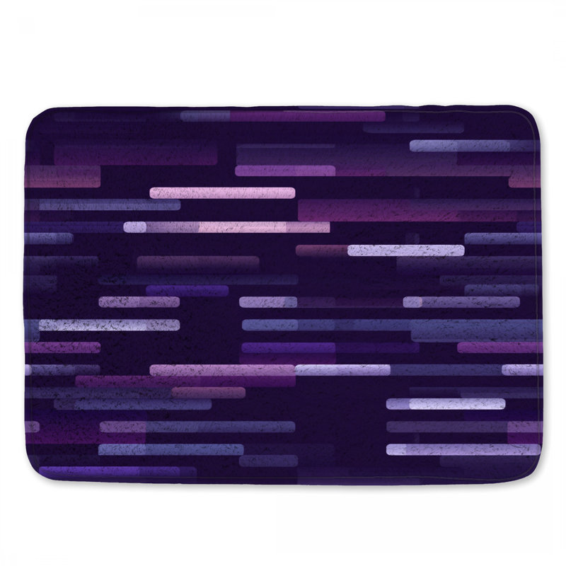 Geometric Shapes Bath Mat Modern Bathroom Decor, 24in W x 17in L