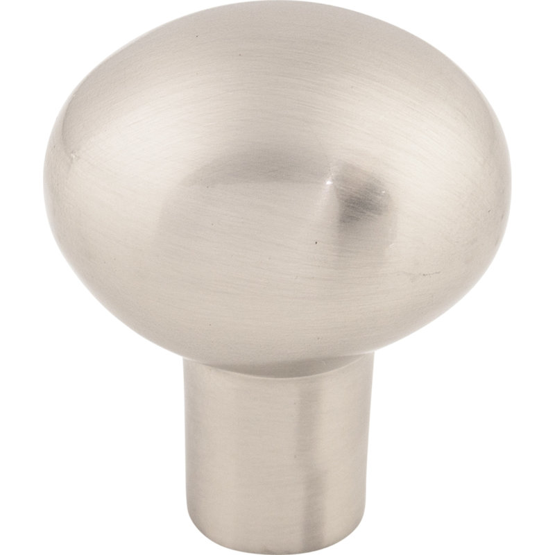 Aspen Oval Knob, 1 3/16" Length, Brushed Satin Nickel