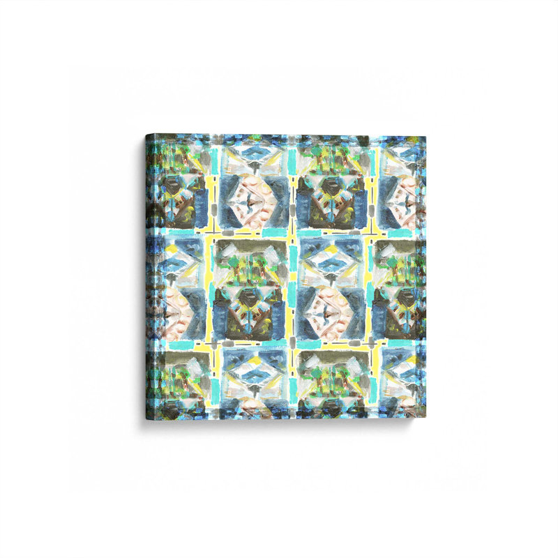 «Blue Veil I» par Melissa Wang, reproduction d'art sur toile, H 36 po x l 36 po