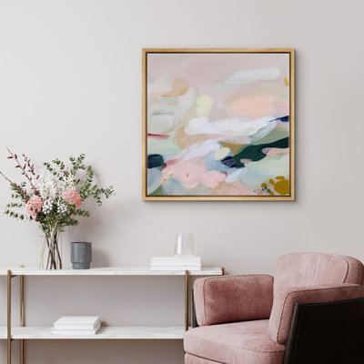 Soft Pastel Abstract Wall Decor for Living Room Bedroom Framed Canvas Master Bedroom Wall Art Work Print