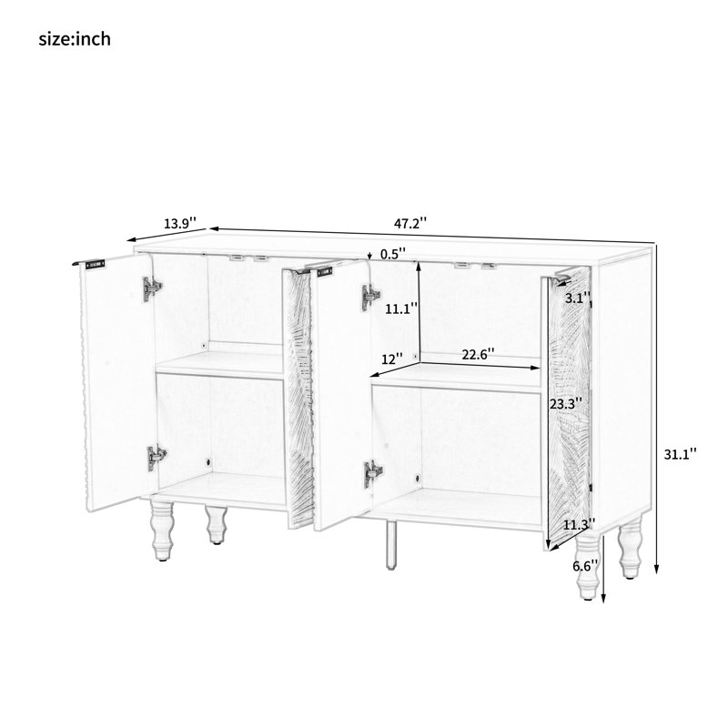 47.2'' Sideboard, Red