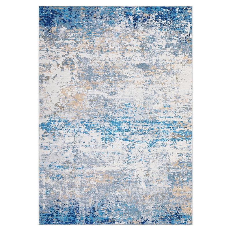 Abstract Style Area Rugs for Living Room Foldable Soft Distressed Rug Washable Rugs for Living Room Bedrooms Playroom Office Kitchen Mordern Non-Slip Rug