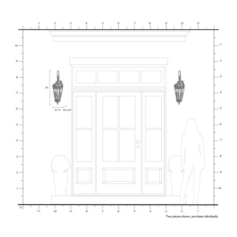 Devonshire Solid Brass Wall Light, 26" H x 7.5" W x 9.25" D