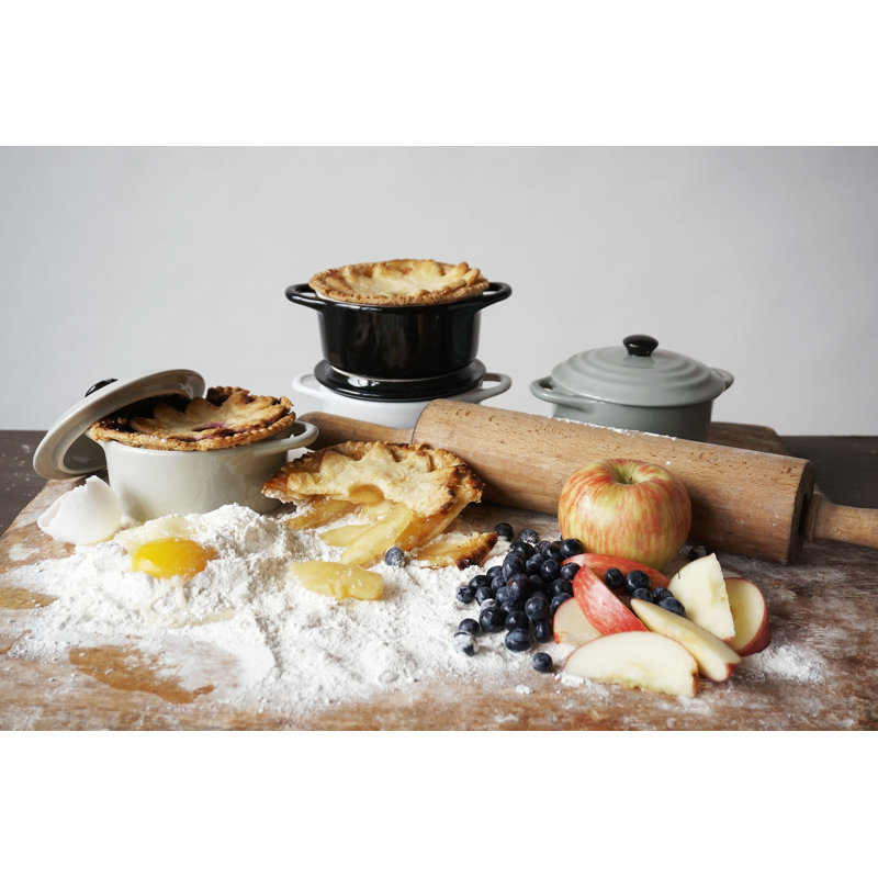 Mini-cocotte en grès, Noir / blanc